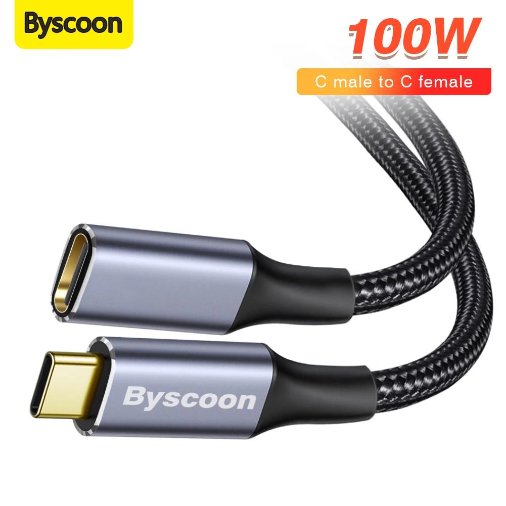 Byscoon USB C 3.1 Gen2 10Gbps Ȯ ̺ C-Ÿ C PD 100W QC 4.0 MacBook Pro 4k 60Hz ޼  ̺